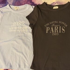 Blue and Black Juniors Graphic Tees